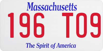 MA license plate 196TO9