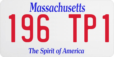 MA license plate 196TP1