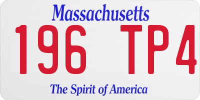 MA license plate 196TP4