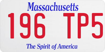 MA license plate 196TP5