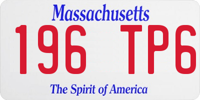 MA license plate 196TP6