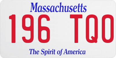 MA license plate 196TQ0