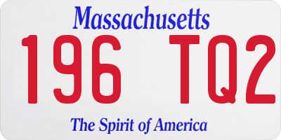 MA license plate 196TQ2