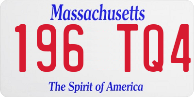 MA license plate 196TQ4