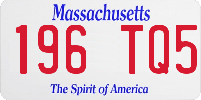 MA license plate 196TQ5
