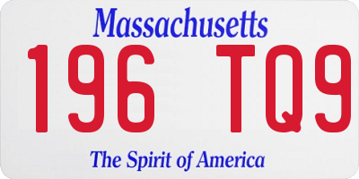 MA license plate 196TQ9
