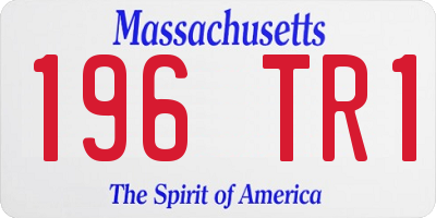 MA license plate 196TR1