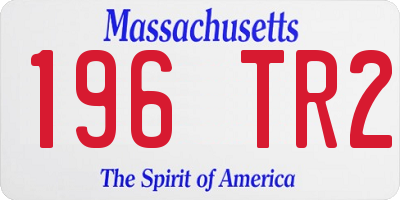 MA license plate 196TR2