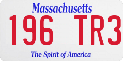 MA license plate 196TR3