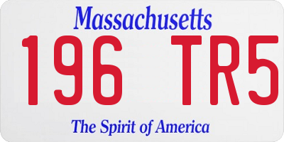 MA license plate 196TR5