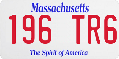 MA license plate 196TR6