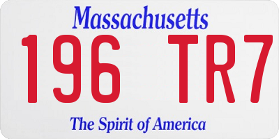 MA license plate 196TR7