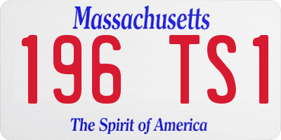 MA license plate 196TS1