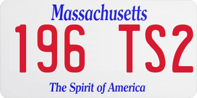 MA license plate 196TS2