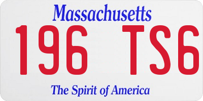 MA license plate 196TS6