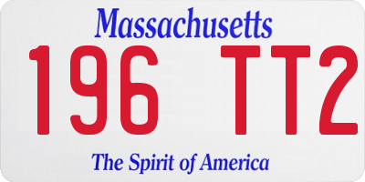 MA license plate 196TT2