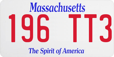 MA license plate 196TT3