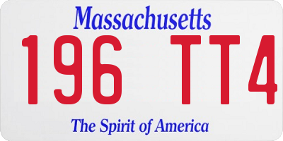 MA license plate 196TT4