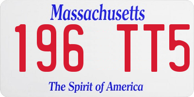 MA license plate 196TT5