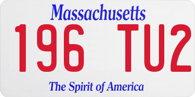 MA license plate 196TU2