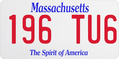 MA license plate 196TU6