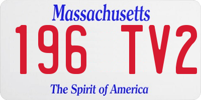 MA license plate 196TV2