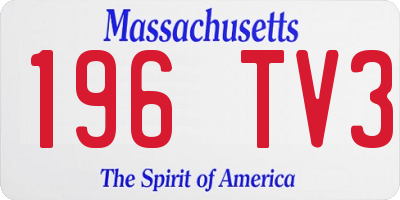 MA license plate 196TV3