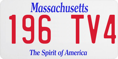 MA license plate 196TV4