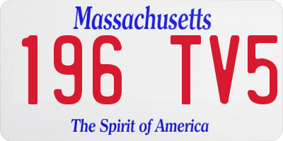 MA license plate 196TV5