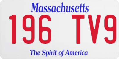 MA license plate 196TV9