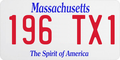MA license plate 196TX1