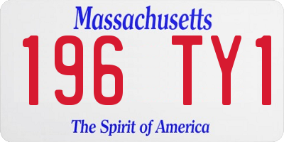 MA license plate 196TY1