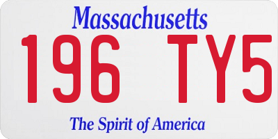 MA license plate 196TY5