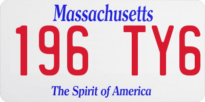 MA license plate 196TY6