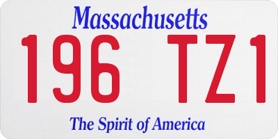 MA license plate 196TZ1