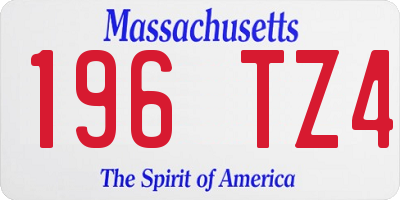 MA license plate 196TZ4
