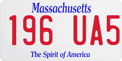 MA license plate 196UA5