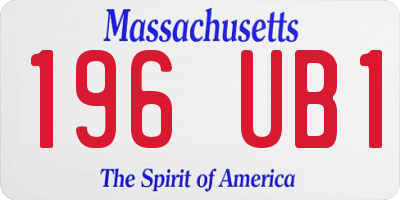 MA license plate 196UB1