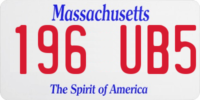MA license plate 196UB5