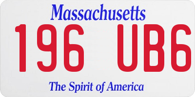 MA license plate 196UB6
