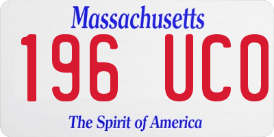 MA license plate 196UC0
