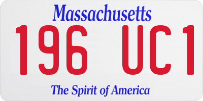 MA license plate 196UC1