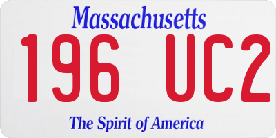 MA license plate 196UC2
