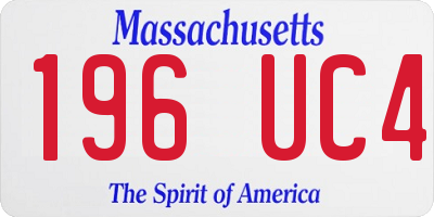 MA license plate 196UC4