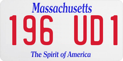 MA license plate 196UD1