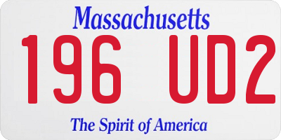 MA license plate 196UD2