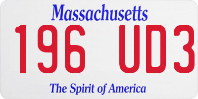 MA license plate 196UD3