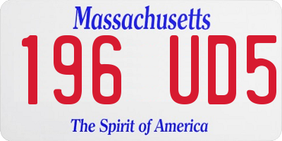 MA license plate 196UD5