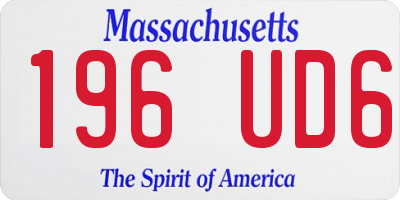MA license plate 196UD6