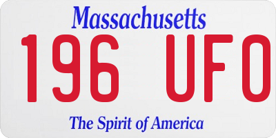 MA license plate 196UF0